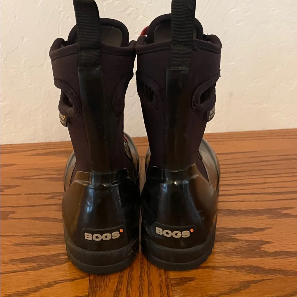 Bogs Boots Women's Size 6 Sidney Solid Neo Tech Black Lace Up Rubber Combat Rain